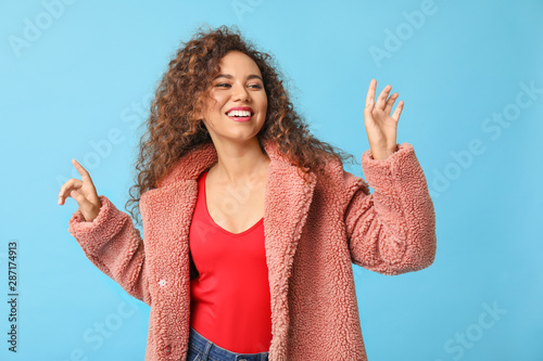 Happy African-American woma...