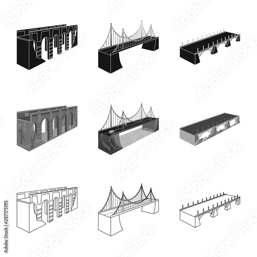 Vector design of connection and design sign. Collection of connection and side vector icon for stock.