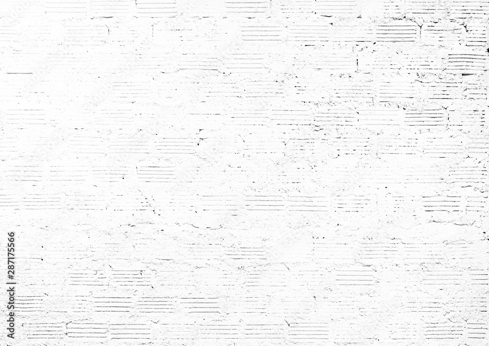 White brick wall background abstract concrete floor or Old cement grunge background with white empty.
