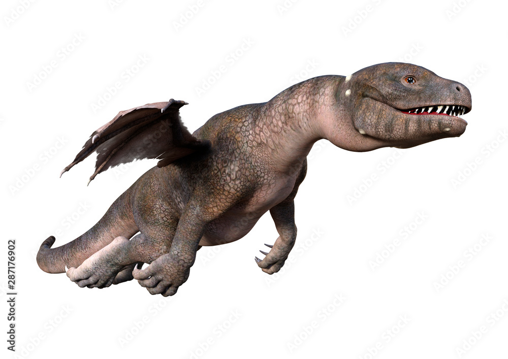 3D Rendering Fairy Tale Dragon on White 3D Rendering Fairy Tale Dragon on White