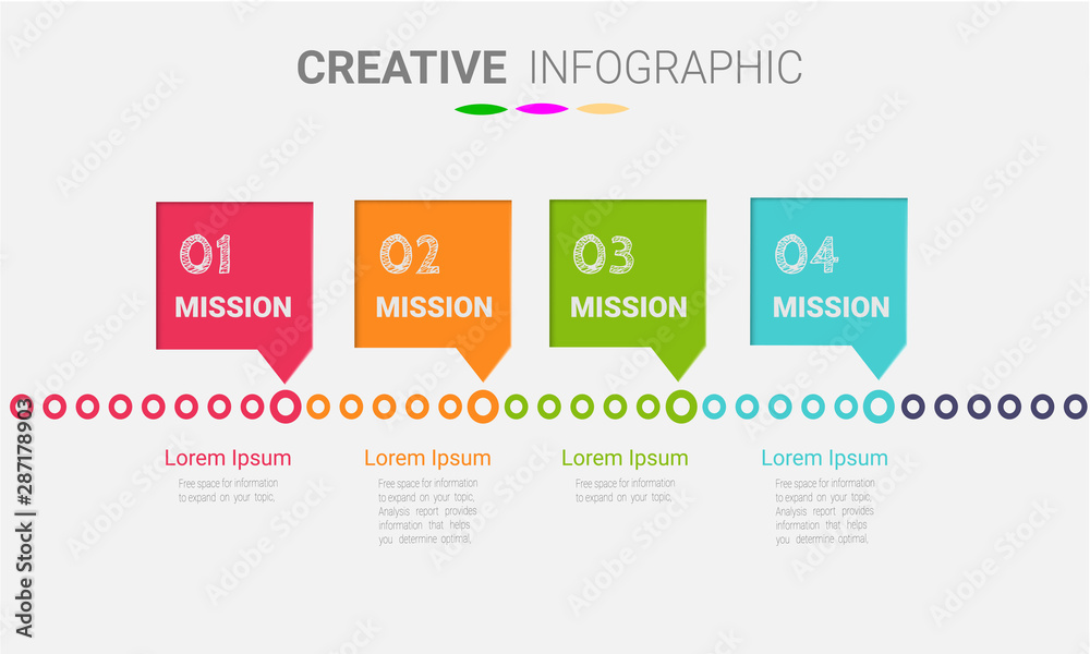 Abstract infographics number options template with steps, with 4 label. Can be used for workflow layout, diagram, business step options, banner, web design. Vector eps 10.