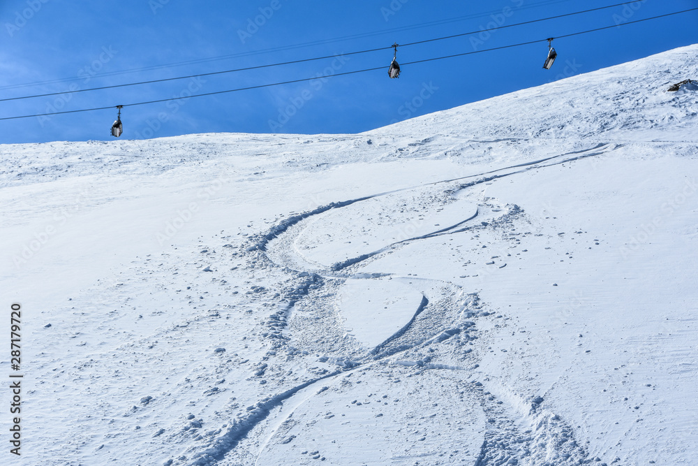 Obraz premium Berg Panorama im Winter Ski Snowbaord Urlaub