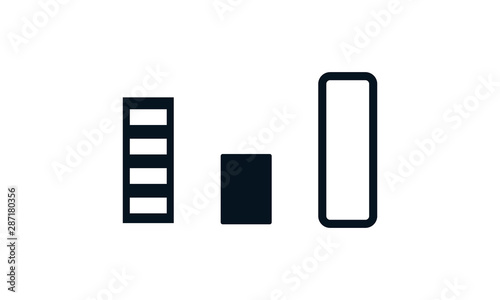 Bar chart icon for data reports and statistical analysis