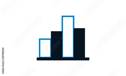 Bar chart icon for data reports and statistical analysis