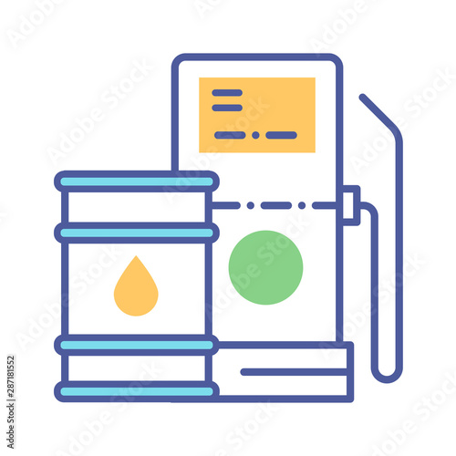 Biofuel line color icon. Green technology sign. Alternative energy vector pictogram. Biogas plant symbol. Button for web page, app, promo. UI UX GUI design element. Editable stroke.