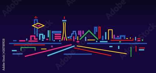 Las Vegas neon signs skyline