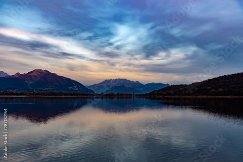 lake at sunset