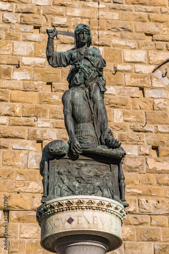 Copy of Statue Of Judith And Holofernes In Florence, Italy photo