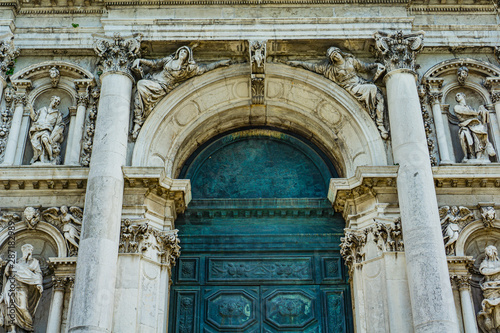 Fotografie Doorway at Cathedral of Santa Maria della Salute in Venice, Italy