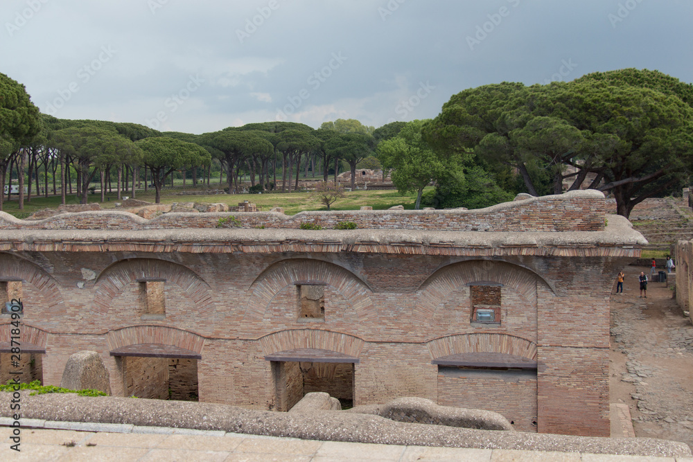 Termopolio in The Ancient Roman Port of Ostia Antica, Province of Rome, Lazio, Italy.
