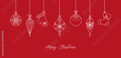 Hand drawn Christmas ball illustration with greetings