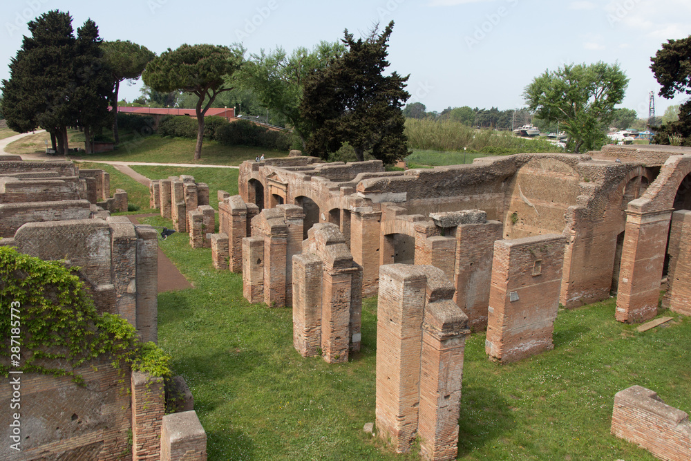 Archeological area of Ostia Antica, Province of Rome, Lazio, Italy.