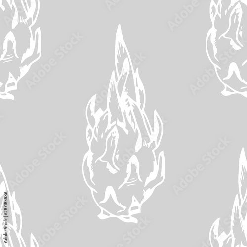 pitaya, pitahaya tropical fruit seamless pattern