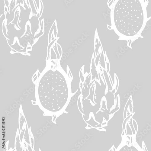 pitaya, pitahaya tropical fruit seamless pattern