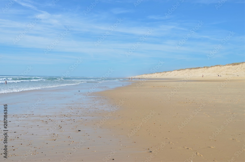 Nice blue and coloured sand snapshot of a french atlantic beach Nice blue and coloured sand snapshot of a french atlantic beach