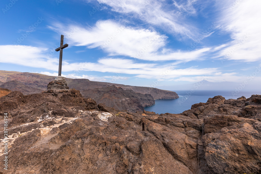 La Gomera - Gipfelkreuz der Punta del Cabrito