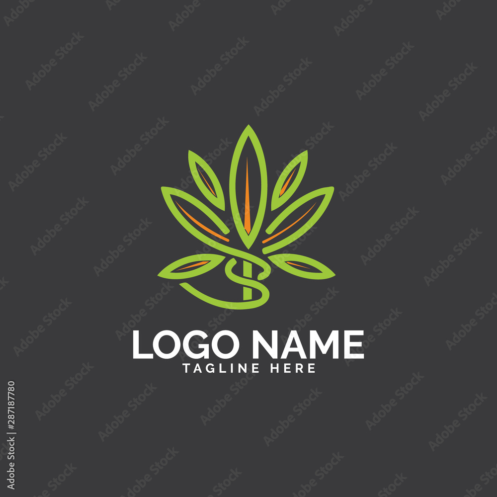 Cannabis logo design vector