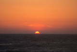 Twilight before the sun sets over Tyrrhenian sea. Amazing sunset.