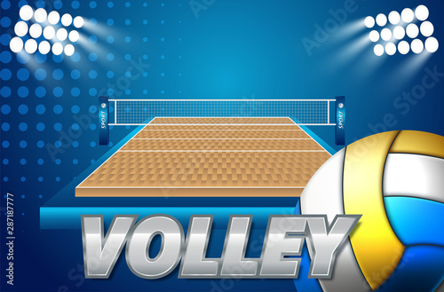 colorful volleyball ball icon. Vector illustration