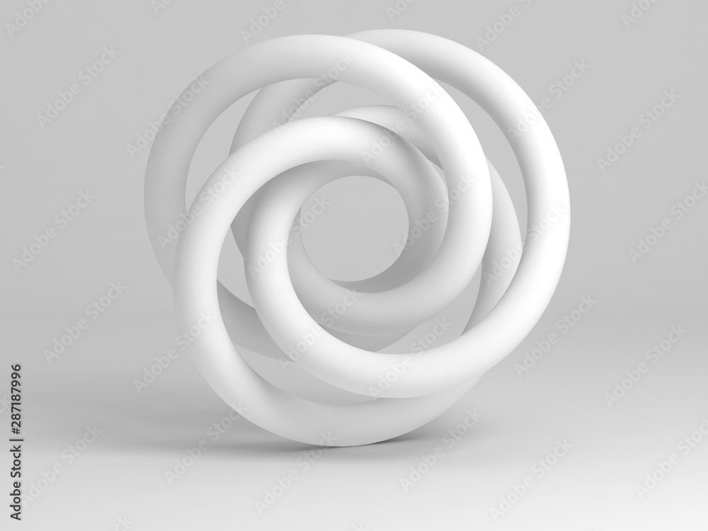 White torus knot geometrical representation - obrazy, fototapety, plakaty 