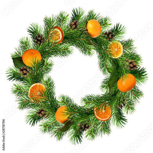 Christmas wreath from pine ...