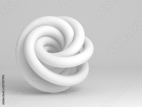 White 3d representation of a torus knot