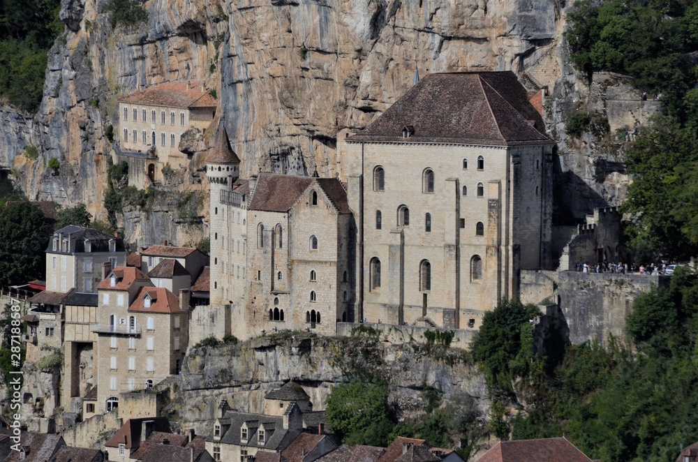 View of Rocamadour church embedded in the rock