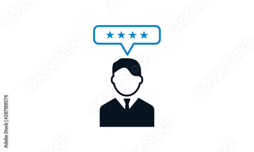 Customer review icon for feedback and rating-related websites