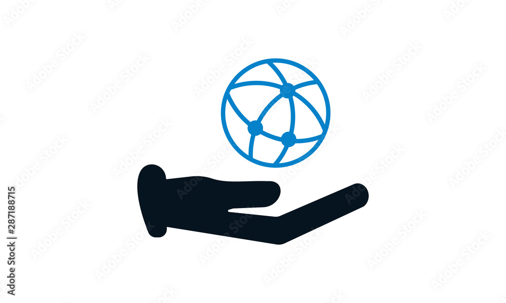 Global community icon for networking and international collaboration