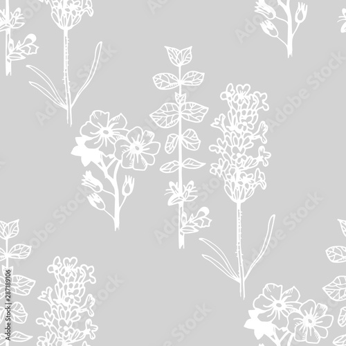 seamless floral pattern with wild flower