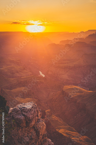 The Colorado River flows through the bottom of the Grand Canyon and can be seen from some vantage points at the rim. This powerful river is pictured in these images of the Grand Canyon taken from the 