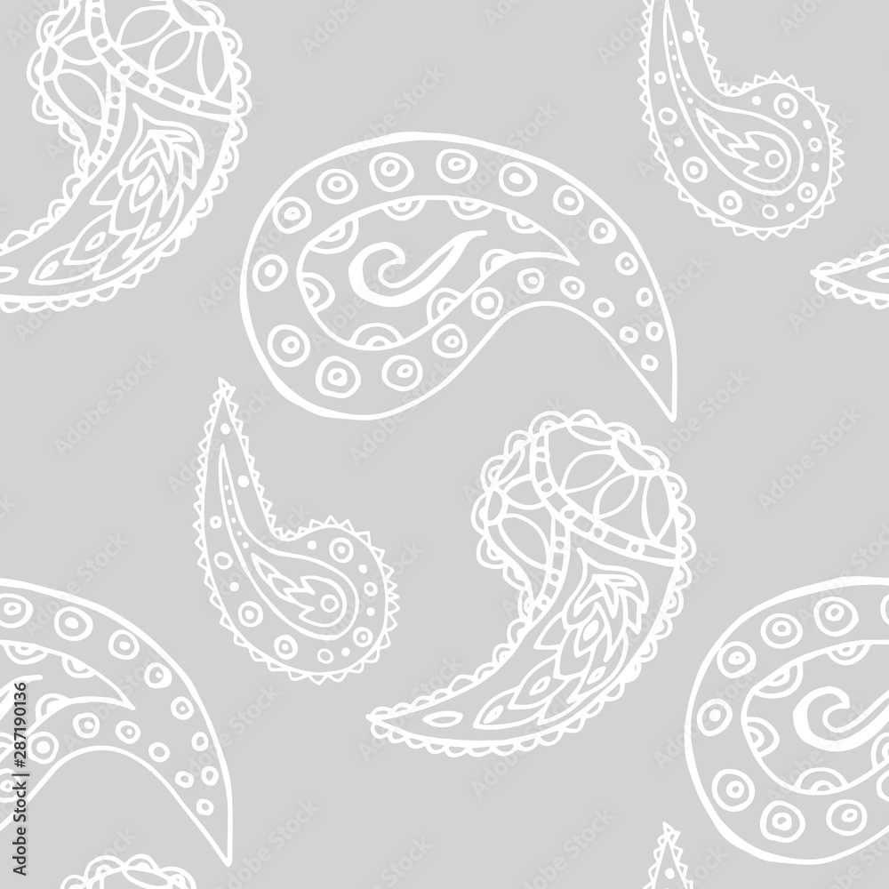 paisley seamless pattern, hand drawn indian cucumber, sketch paisley seamless pattern, hand drawn indian cucumber, sketch