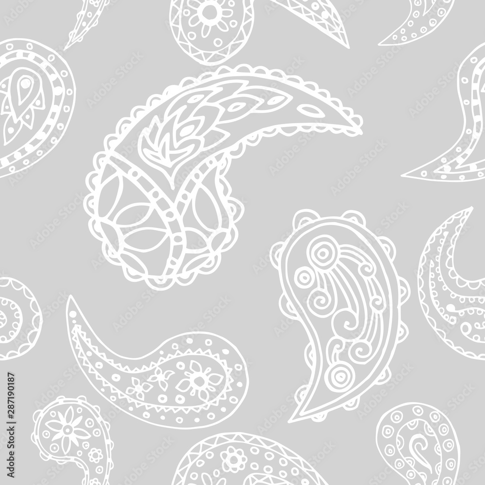 paisley seamless pattern, hand drawn indian cucumber, sketch paisley seamless pattern, hand drawn indian cucumber, sketch