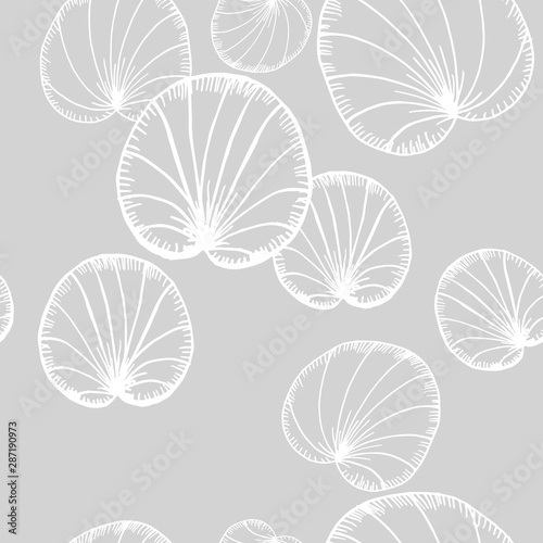lotus  water lily seamless floral pattern hand drawn sketch