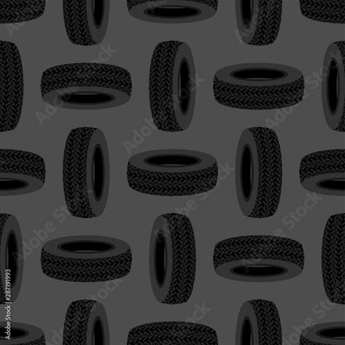 Tire pattern seamless. Car rubber tyre background. vector texture
