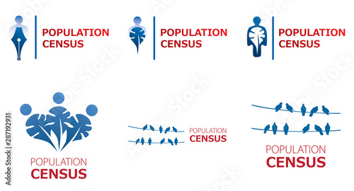 Vector logo for census, population count and demographic statistics photo