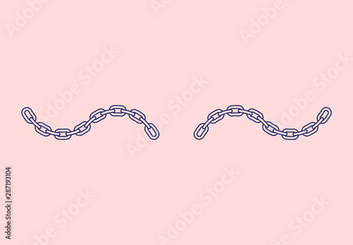 Chain Russian prison tattoo. Russia sign Prisoner mafia tattooing. criminal symbol