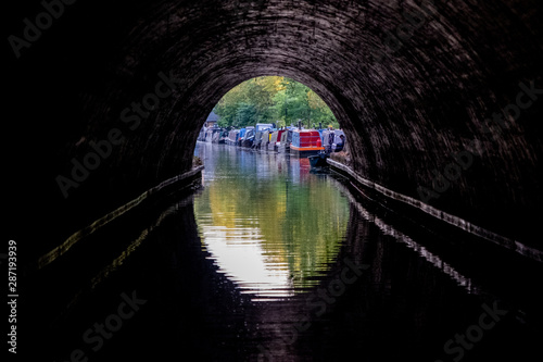 Regent's Canal, between Regent's Park and Camden, London UK, photographed on a warm summer's day in August. photo