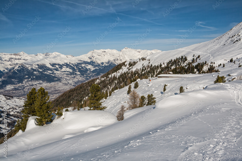 Winter mountain Alpine landscape