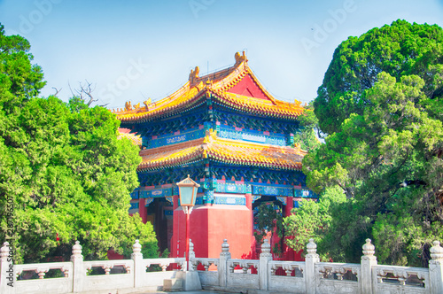 Chinese architecture yonghegong lama temple beijing china