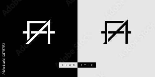 A and F initial logo. AF initial monogram logotype. FA - Vector design element or icon. photo