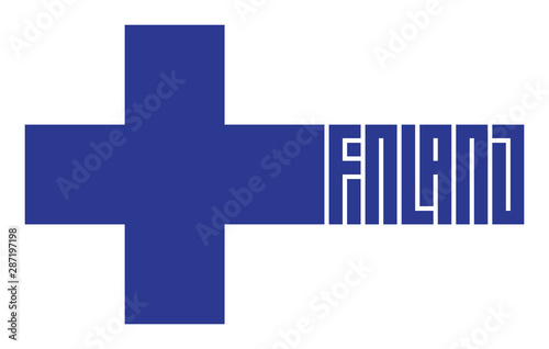 Welcome to Finland. Original print for t-shirt with the element of the Finnish flag.