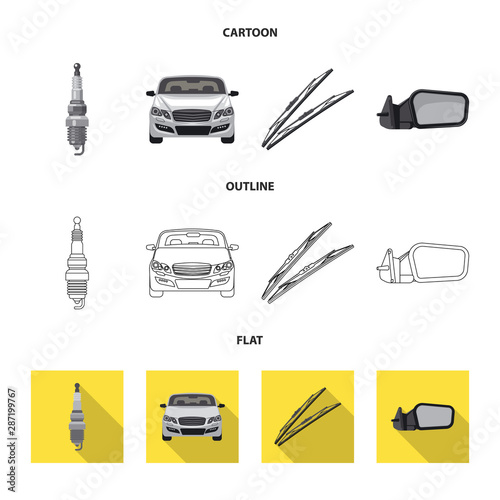 Vector design of auto and part symbol. Collection of auto and car vector icon for stock.