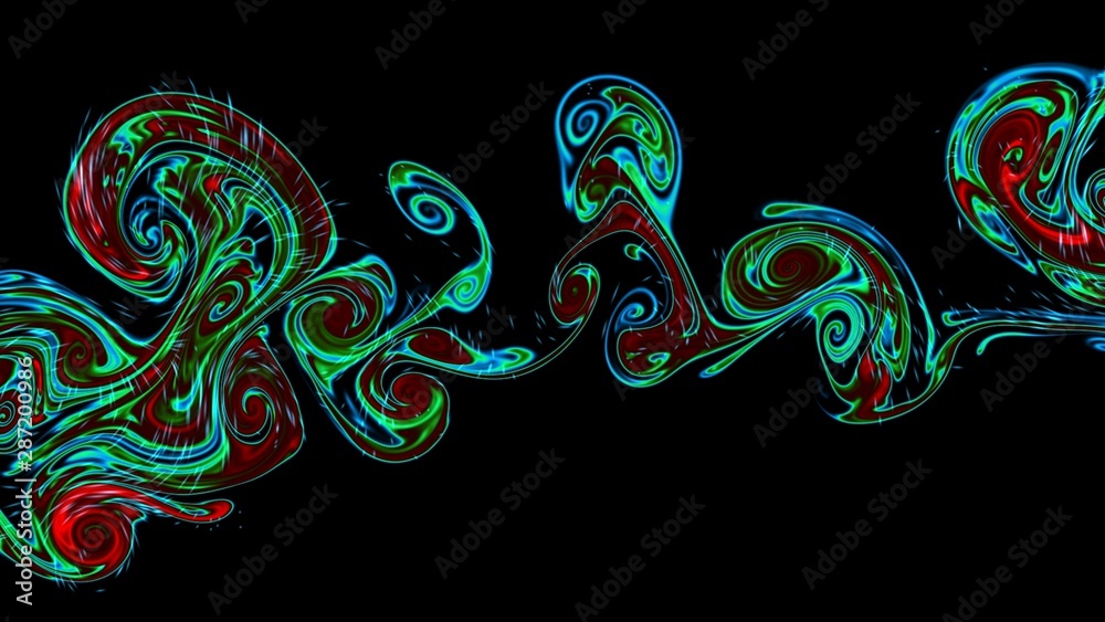 New Year's neon rainbow garland. Abstract background on a Christmas theme. Abstract background with neon lines, pattern, wallpaper.
