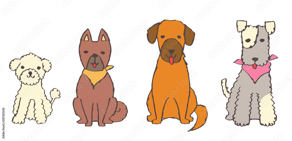 Fototapeta premium 犬 複数