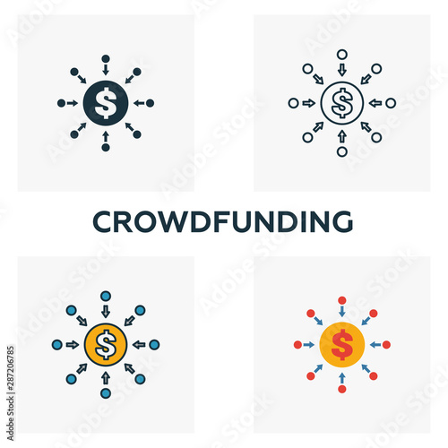 Crowdfunding outline icon. Thin line element from crowdfunding icons collection. UI and UX. Pixel perfect crowdfunding icon for web design, apps, software, print usage photo