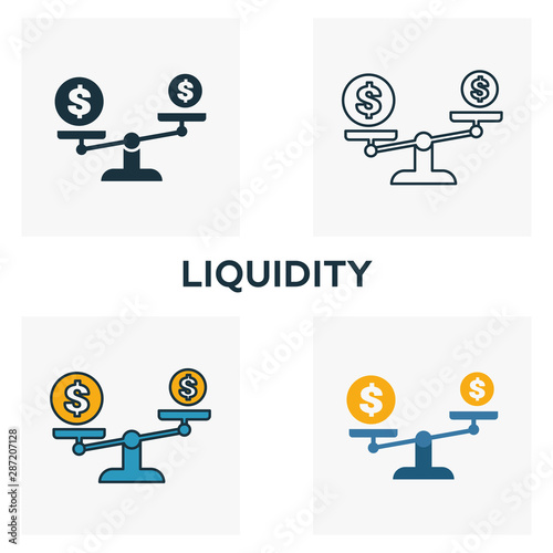 Liquidity outline icon. Thin line element from crowdfunding icons collection. UI and UX. Pixel perfect liquidity icon for web design, apps, software, print usage