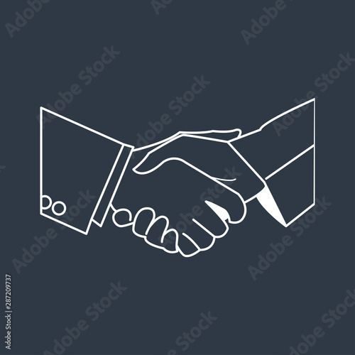 line art handshake or shaking hands icons ,vector illustrations