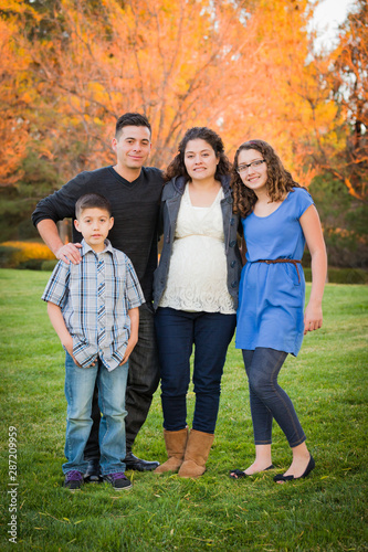 Hispanic Pregnant Family Po...