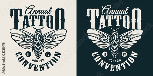 Vintage tattoo studio monochrome emblem